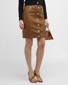 L AGENCE AMIRA FAUX LEATHER PENCIL SKIRT