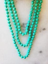 A Blonde And Her Bag Sea Green Crystal Beaded Necklace In Blue
