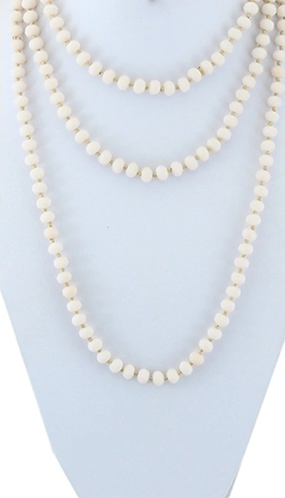 A Blonde And Her Bag White Jade Crystal Beaded Necklace