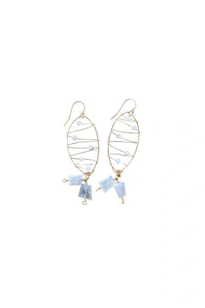 A Blonde And Her Bag Malibu Earring In Moonstone In Blue