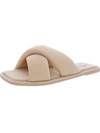 Steve Madden Dixie Womens Slip-on Square Toe Slide Sandals In Beige