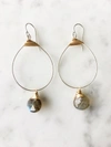 A BLONDE AND HER BAG SMALL FEATHERWEIGHT HOOP DEMI FINE EARRING WITH LABRADORITE DROP