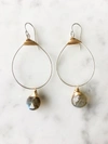 A Blonde And Her Bag Small Featherweight Hoop Demi Fine Earring With Labradorite Drop In Silver
