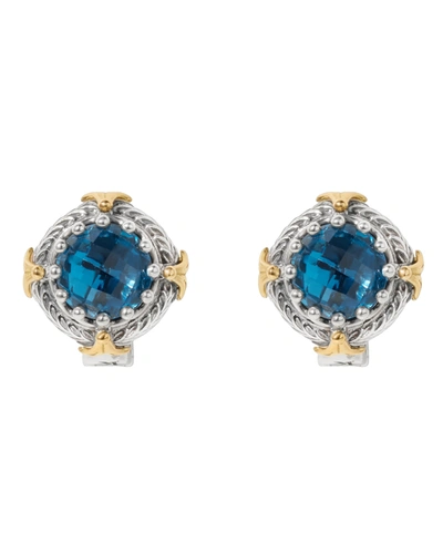 Konstantino Anthos Sterling Silver & 18k Yellow Gold Blue Spinel Earrings Skmk3218-478 In Multi