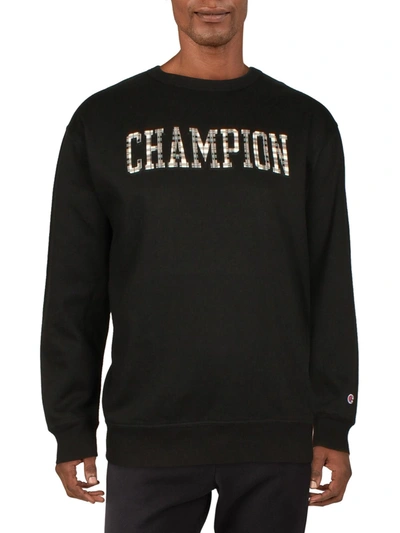 Champion Mens Crewneck Fitness Sweatshirt In Black
