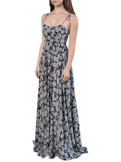 Fame And Partners Lylah Womens Floral Print Long Maxi Dress In Multi