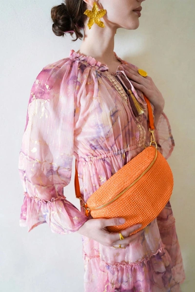 Debbie Katz Shelly Crochet Crossbody Bag In Orange