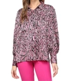 Fate Abstract Print Pocket Button Down Shirt In Magenta Multi In Multi