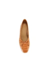 Schutz Arissa Crocodile Embossed Leather Flat In Brown