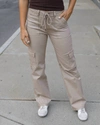 Grace & Lace Sueded Twill Cargo Pants In Caribou In Green