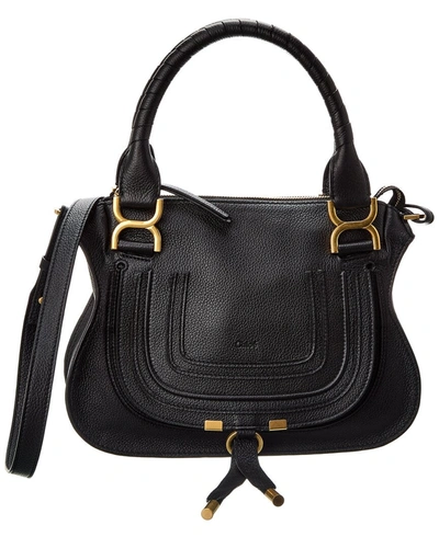 Chloé Small Marcie Leather Satchel In Black