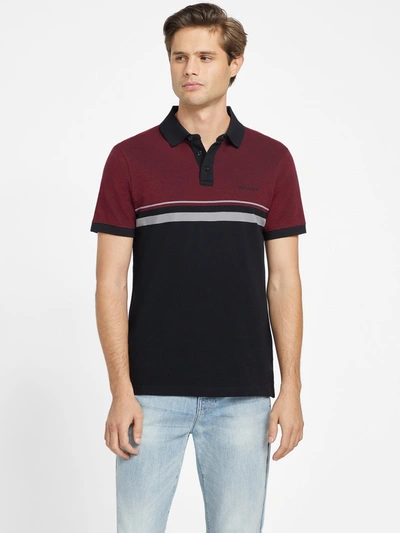 Guess Factory Hendrix Color-block Polo In Red
