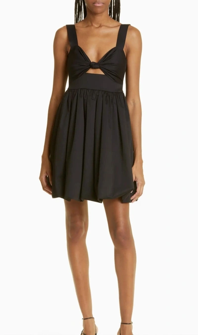 Cara Cara Claribelle Cutout Cotton-blend Poplin Mini Dress In Black