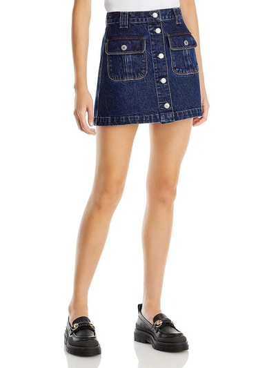 RE/DONE WOMENS DENIM 70'S MINI SKIRT