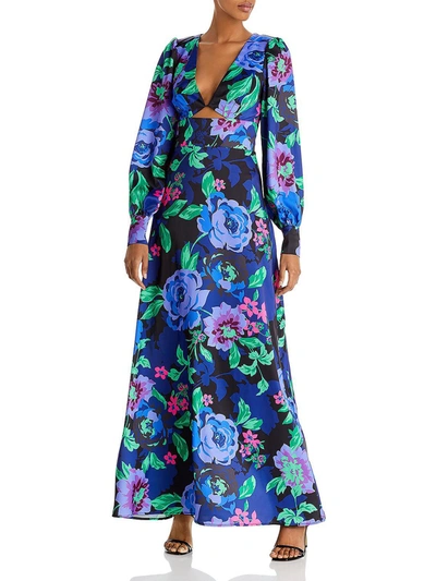 Afrm Womens Floral Print Long Maxi Dress In Multi