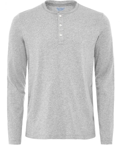 Hartford Long Sleeve Henley T-shirt In Grey