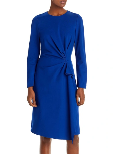 Kobi Halperin Joanna Womens Ruched Knee Sheath Dress In Blue