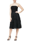 ALEX & EVE WOMENS STRAPLESS MIDI COCKTAIL AND PARTY DRESS