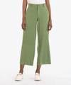KUT FROM THE KLOTH CHARLOTTE CROP WIDE LEG TROUSERS IN MOSS GREEN