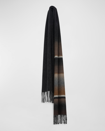 Begg X Co Men's Arran Cashmere Scarf In Charcoal
