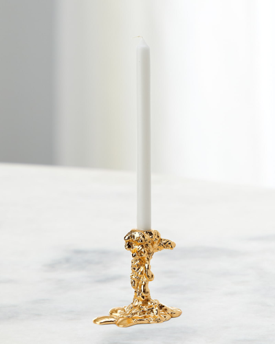 Polspotten Gold Drip Candle Holder - 6"