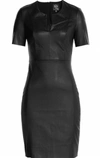 MCQ BY ALEXANDER MCQUEEN WOMENS CONTOUR FAUX LEATHER DRESS IN BLACK