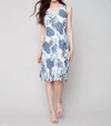 CHARLIE B PRINTED COTTON GAUZE DRESS IN WATERLILY