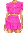 Loveshackfancy Elania Crop Top In Flirty Fuschia In Multi