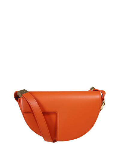 Patou Moncler Le  Foldover Top Shoulder Bag In Orange