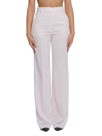 Max Mara Studio Long Technical Cady Trousers In Pink