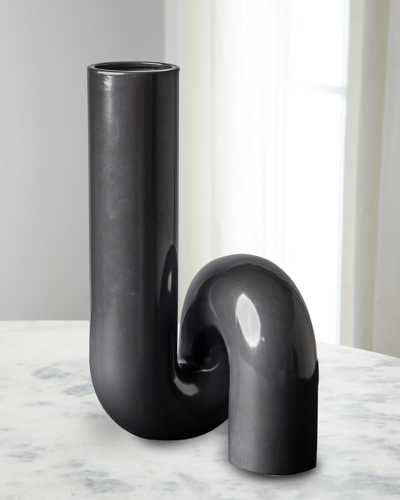 Polspotten Yourtube Vase - 15" In Black