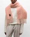 FERRAGAMO DOUBLE REVERSIBLE PINK WOOL SCARF