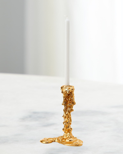 Polspotten Gold Drip Candle Holder - 10"