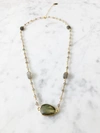 A BLONDE AND HER BAG MRS. PARKER ENDLESS SUMMER LABRADORITE NECKLACE IN GOLD