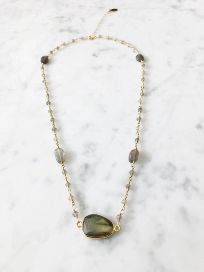 A Blonde And Her Bag Mrs. Parker Endless Summer Labradorite Necklace In Gold In Silver