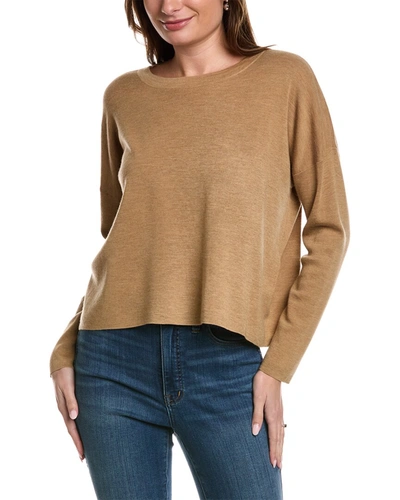 Eileen Fisher Boxy Wool Top In Brown