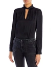 PAIGE CERES WOMENS CUT-OUT PULLOVER BLOUSE
