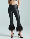 COMMANDO FAUX LEATHER FEATHER CROP FLARE PANT IN BLACK