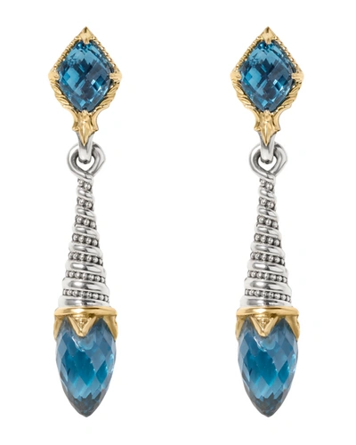 Konstantino 18k Gold Blue Spinal Drop Earrings In Multi