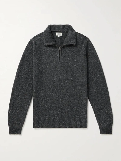 Hartford Trucker Donegal Wool-blend Half-zip Sweater In Grey