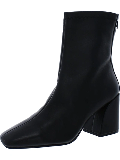 Aqua Julie Womens Leather Square Toe Mid-calf Boots In Black