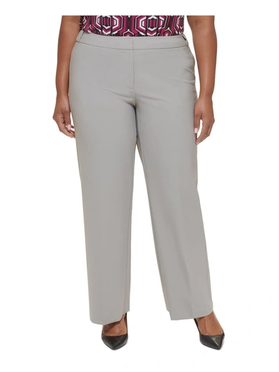 Calvin Klein Plus Womens Suit Separate Office Dress Pants In Grey