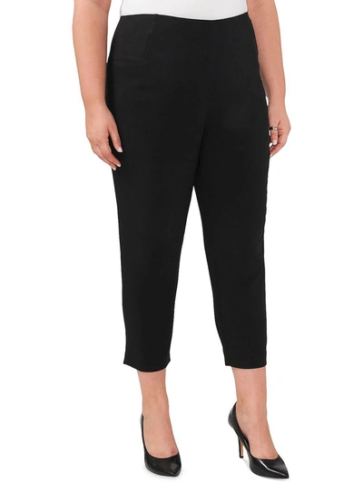 Vince Camuto Plus Womens Cropped Side Panel Dress Pants In Black