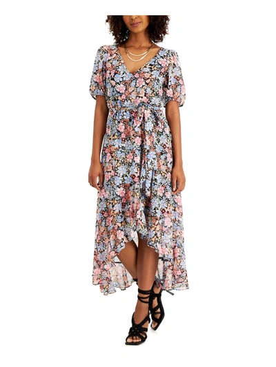 Inc Womens Chiffon Floral Fit & Flare Dress In Multi