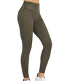 SPANX FAUX SUEDE LEGGINGS IN OLIVE