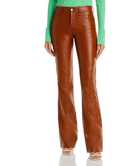 A.l.c Freddie Womens Faux Leather Pocket Bootcut Pants In Green