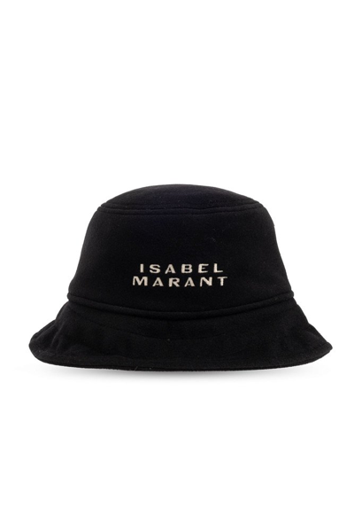 Isabel Marant Giorgia Logo Embroidered Bucket Hat In Black