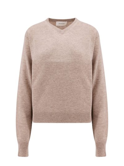 Sportmax Relaxed Fit Crewneck Jumper In Beige