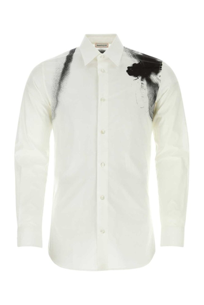 Alexander Mcqueen Graphic Printed Buttoned Shirt In White
