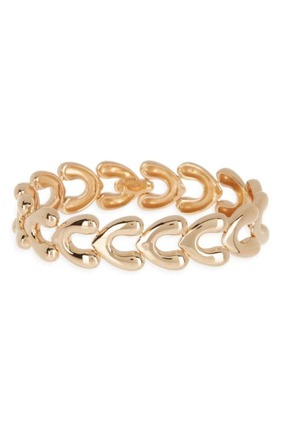 Annika Inez Small Heart Link Bracelet In Gold